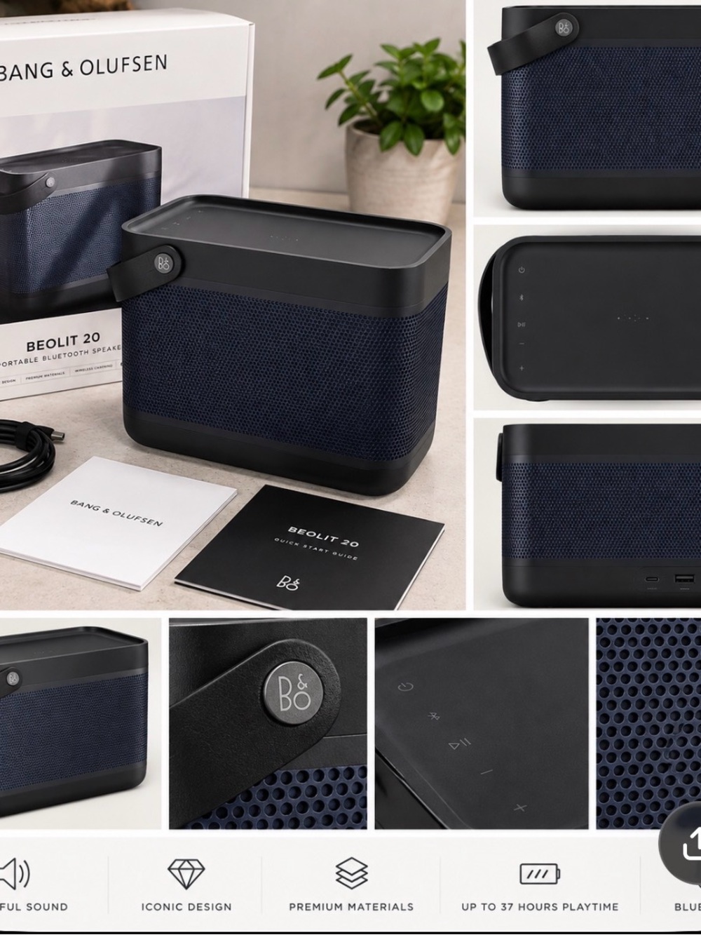 Bang & Olufsen Beolit 20 Portable Bluetooth Speaker - Navy